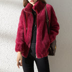 Veste Courte avec Col Montant Et Fermeture Zippée pour Femme | Idéale pour L’Hiver