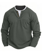 Polo À Manches Longues Avec Col À Boutons Et Poches Fonctionnelles Pour Homme | Idéal Pour Le Quotidien Et Les Occasions Décontractées