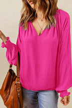 Blouse Avec Col Ouvert Et Manches Ballon Pour Femme | Idéale Pour Les Tenues Décontractées Et Les Sorties En Soirée