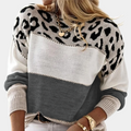 Pull Long Imprimé Léopard pour Femme avec Manches Longues | Idéal pour l’Automne et l’Hiver