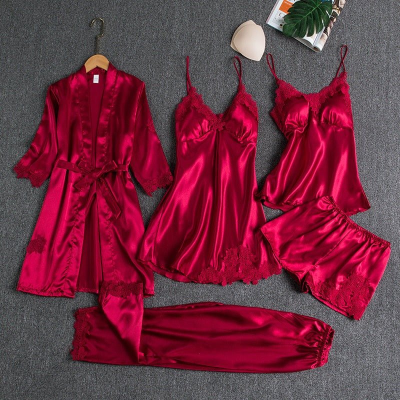Ensemble Pyjama Trois Pièces avec Kimono, Haut et Short pour Femme | Idéal pour la Détente à la Maison