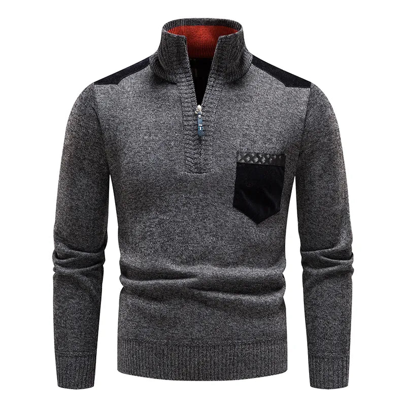 Pull À Col Montant Avec Motif Colorblock Pour Homme | Idéal Pour Les Journées Fraîches