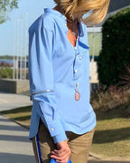 Blouse avec Fermeture Boutonnée Latérale et Manches Longues pour Femme | Idéale pour un Usage Quotidien