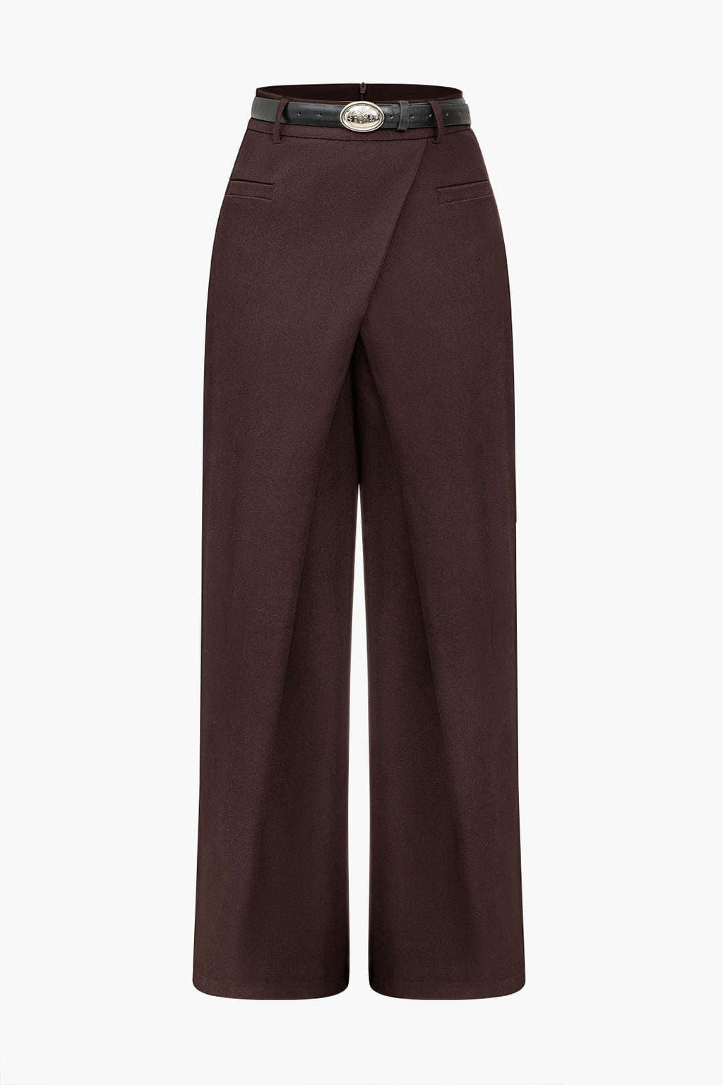 Pantalon Taille Haute À Ceinture Croisée Avec Jambe Large Pour Femmes | Idéal Pour Un Usage Quotidien