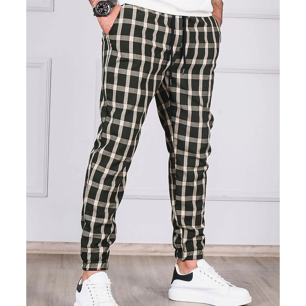 Pantalon Long à Carreaux pour Homme | Idéal pour le Bureau ou les Sorties Décontractées