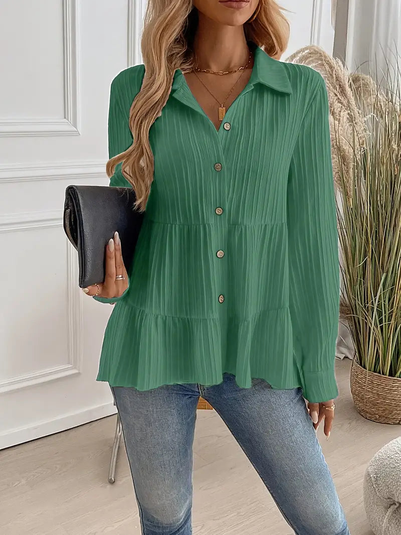 Chemise À Manches Longues Avec Fermeture Boutonnée Pour Femmes | Idéal Pour Travail Et Usage Quotidien