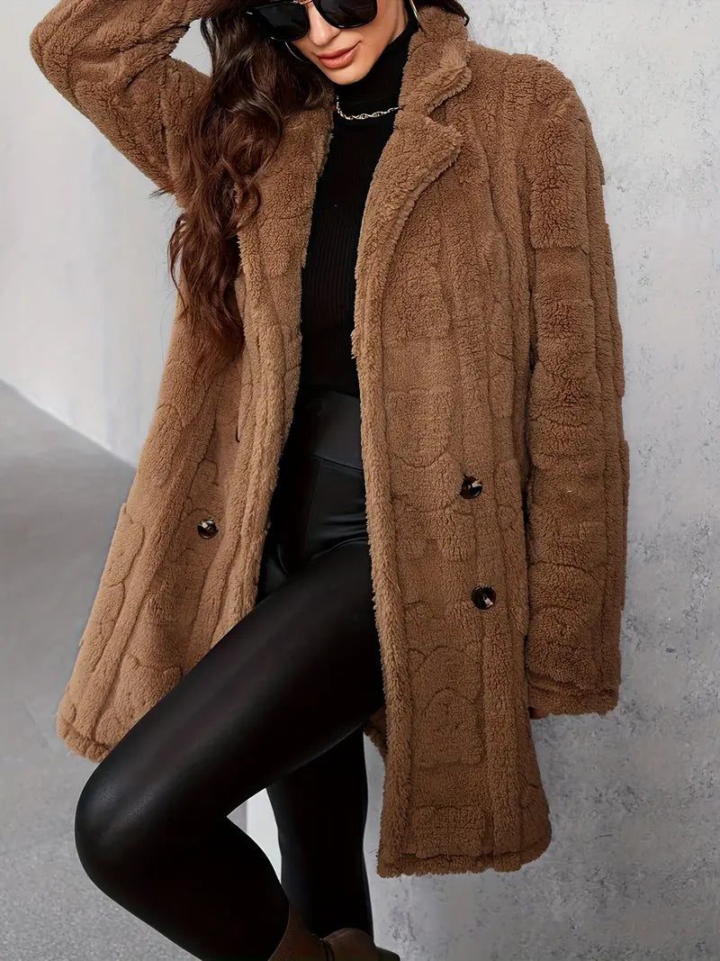 Manteau Avec Revers Et Conception Double Face Pour Adultes | Idéal Pour L’Automne Et L’Hiver