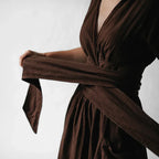 Robe Midi Portefeuille Avec Lien À Nouer Pour Femme | Idéale Pour Les Journées Décontractées