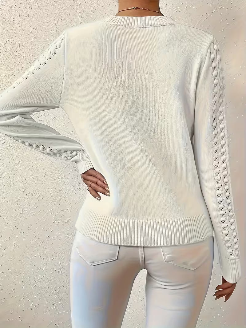 Pull à Manches Longues avec Détails en Dentelle pour Femme | Idéal pour un Usage Quotidien