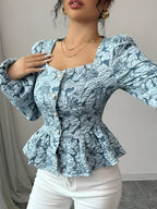 Blouse À Encolure Cœur Avec Manches Longues Pour Femme | Idéale Pour Le Quotidien