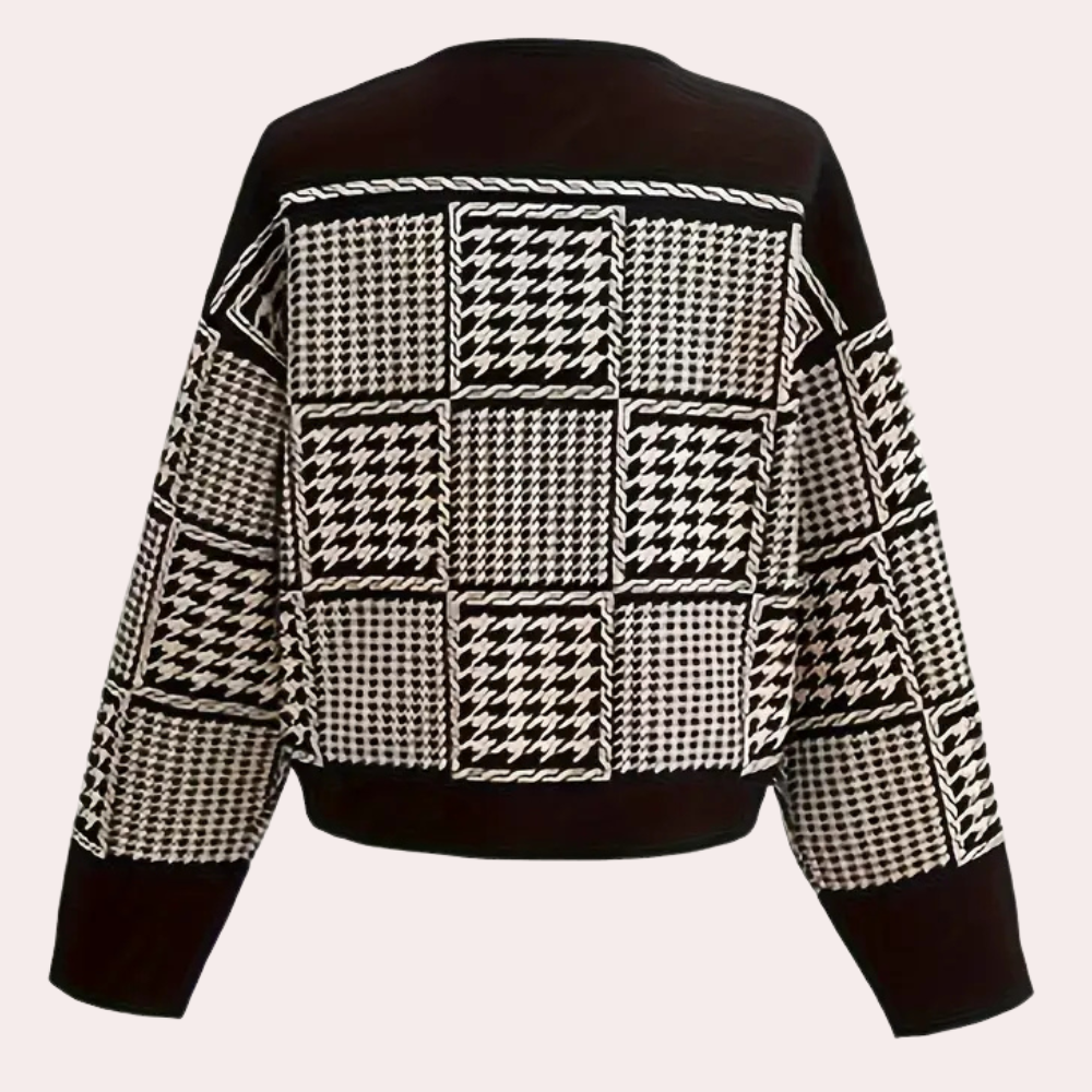 Gilet En Maille À Motif À Carreaux Avec Fermeture À Boutons Pour Femme | Idéal Pour La Superposition