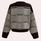Gilet En Maille À Motif À Carreaux Avec Fermeture À Boutons Pour Femme | Idéal Pour La Superposition