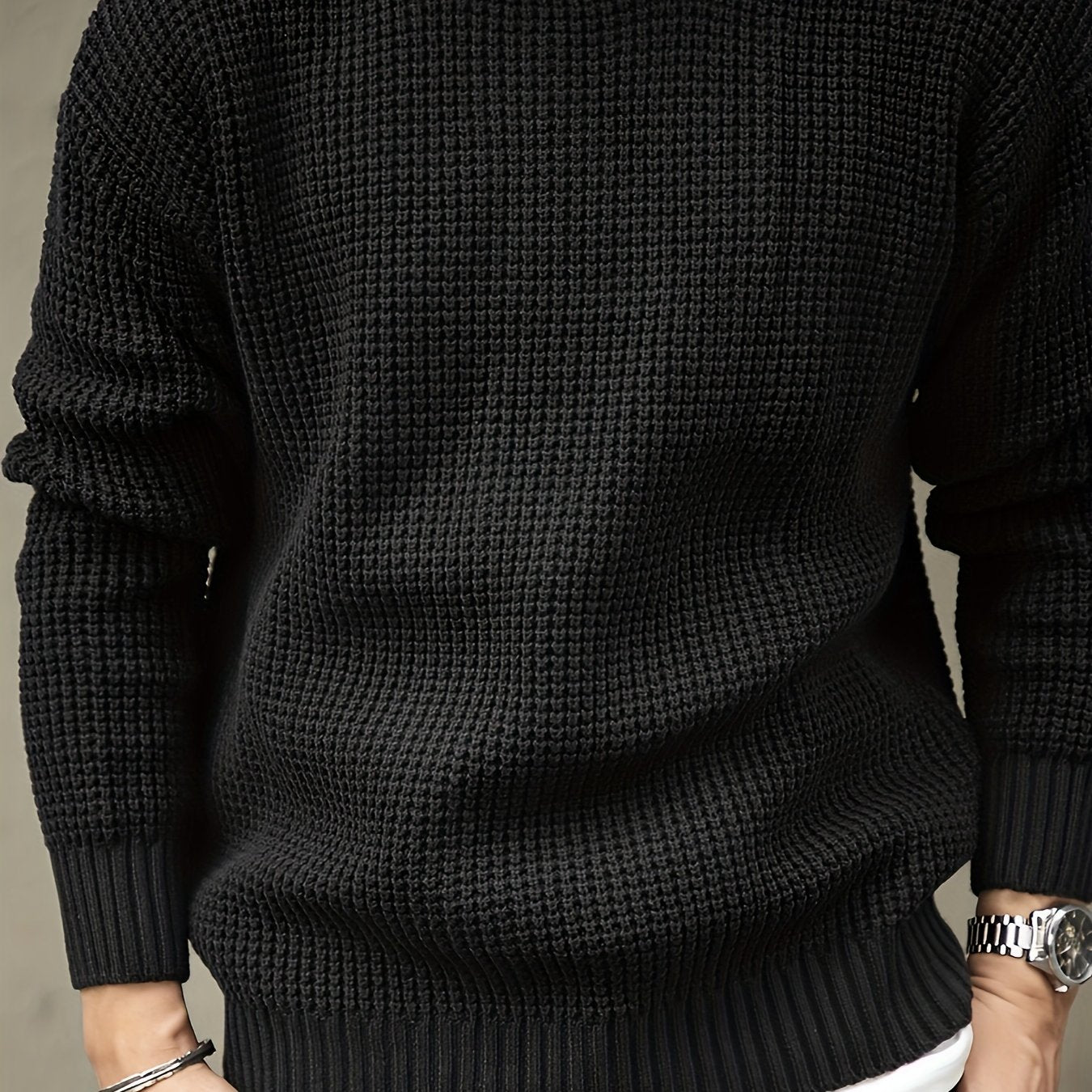 Pull À Texture Gaufrée Avec Col Rond Pour Homme | Idéal Pour Le Quotidien
