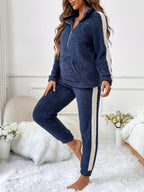 Ensemble Pyjama Deux Pièces avec Haut à Demi-Fermeture et Pantalon de Détente pour Femme | Idéal pour l’Automne et l’Hiver