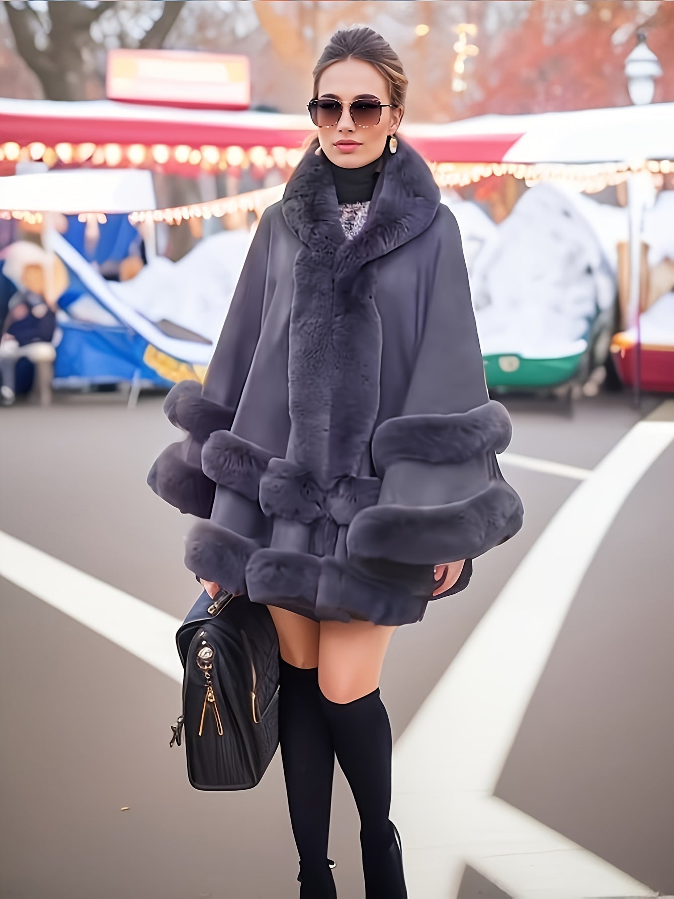 Cape-Manteau Oversize avec Capuche pour Femmes | Idéal pour l’Automne et l’Hiver