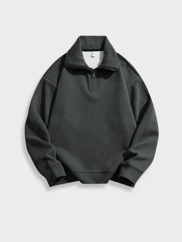 Pull-Over Homme à Demi-Fermeture Zippée pour Tenue Décontractée | Idéal pour la Mi-Saison