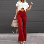 Pantalon Évasé avec Taille Haute pour Femme | Idéal pour le Quotidien ou les Occasions Spéciales