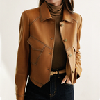 Veste Marron À Manches Longues Et Coupe Polyvalente Pour Femme | Idéale Pour Usage Quotidien