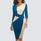 Robe Crayon Avec Motif Patchwork Pour Femme | Idéale Pour Le Travail Et Les Événements
