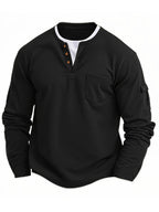 Polo À Manches Longues Avec Col À Boutons Et Poches Fonctionnelles Pour Homme | Idéal Pour Le Quotidien Et Les Occasions Décontractées