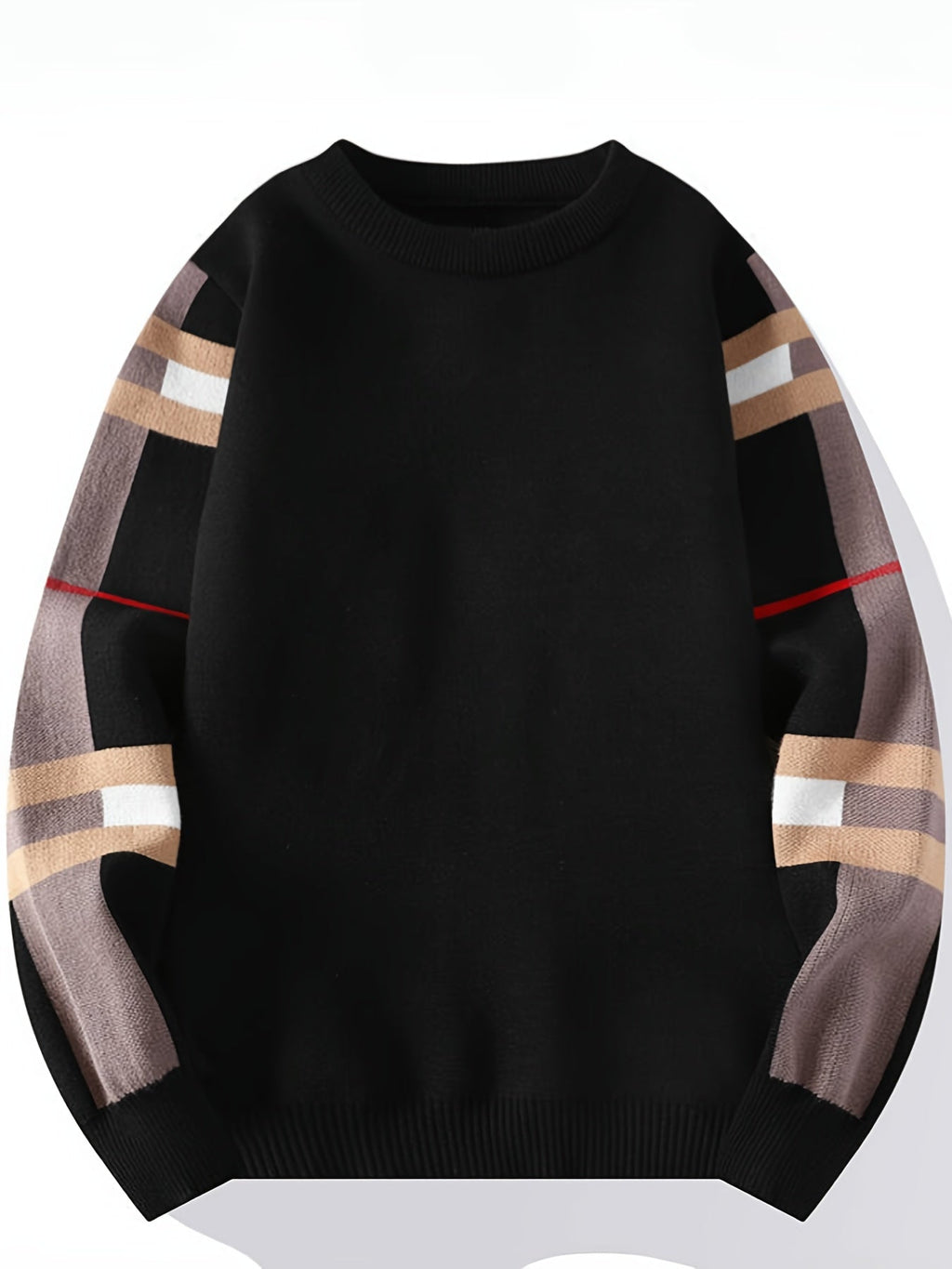 Pull À Manches Longues Avec Motif Rayé Sur Les Manches Pour Hommes | Idéal Pour Un Usage Quotidien
