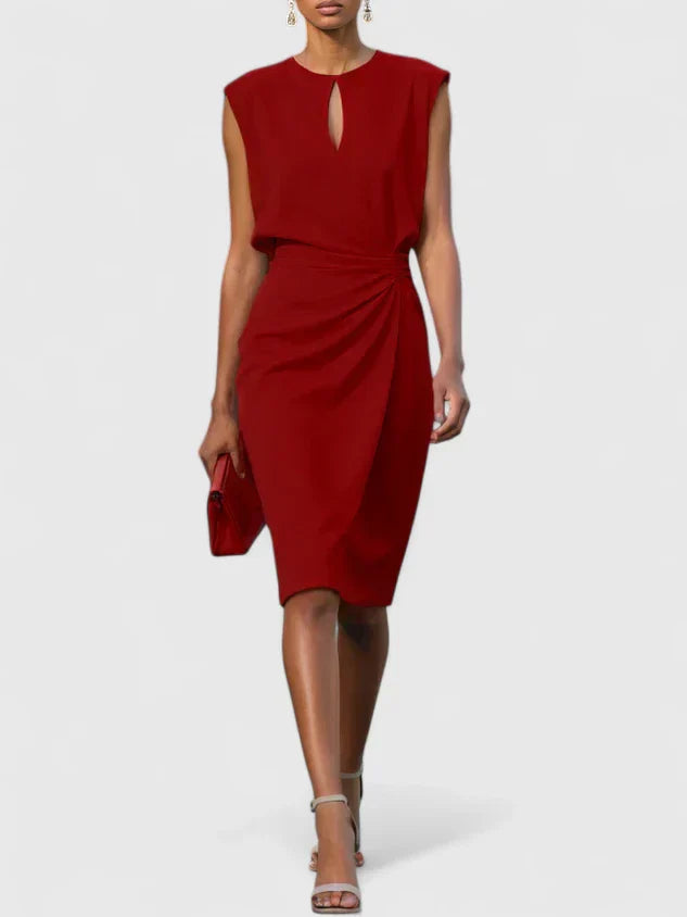 Robe Midi Sans Manches avec Détail Froncé pour Femme | Idéale pour les Événements et Sorties d’Été