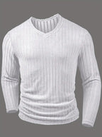 Chemise À Manches Longues Avec Motif À Côtes Pour Homme | Idéale Pour Usage Quotidien
