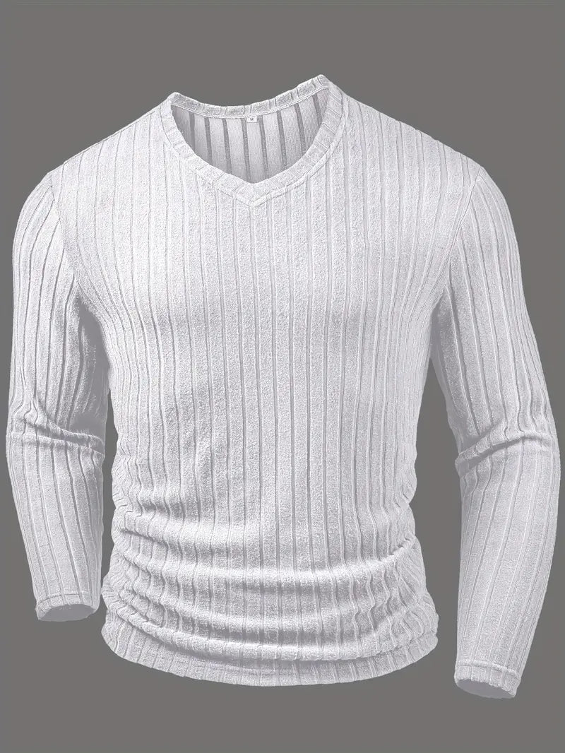 Chemise À Manches Longues Avec Motif À Côtes Pour Homme | Idéale Pour Usage Quotidien