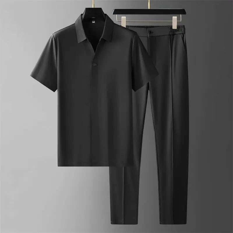 Ensemble Deux-Pièces Homme avec Pantalon à Taille Élastique | Idéal pour le Quotidien et les Sorties Décontractées