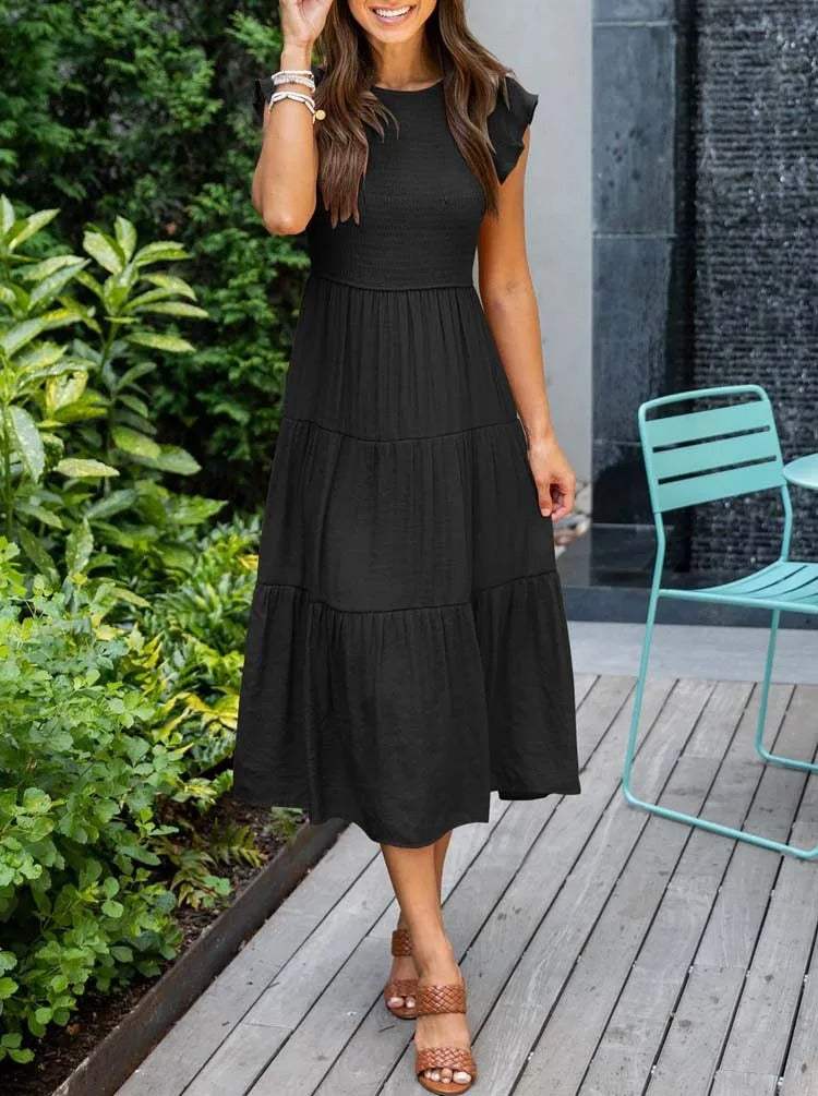Robe Midi Avec Coupe Aérée Pour Femme | Idéale Pour Usage Quotidien Et Occasions