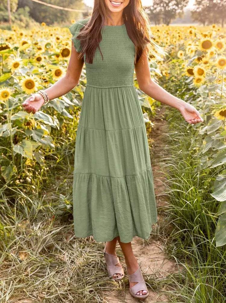 Robe Midi Avec Coupe Aérée Pour Femme | Idéale Pour Usage Quotidien Et Occasions