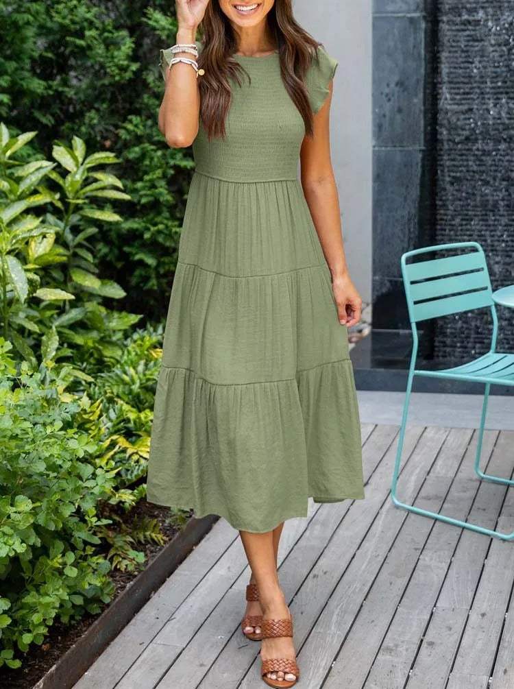 Robe Midi Avec Coupe Aérée Pour Femme | Idéale Pour Usage Quotidien Et Occasions