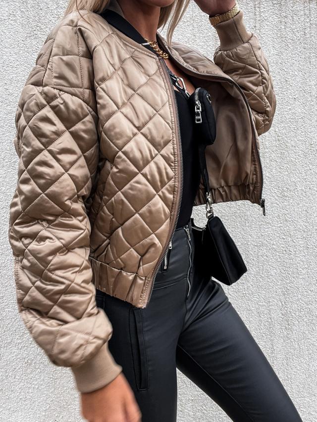 Veste Puffer Courte Matelassée Avec Fermeture Zippée Pour Femme | Idéale Pour La Saison Froide Et Les Activités Quotidiennes