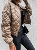 Veste Puffer Courte Matelassée Avec Fermeture Zippée Pour Femme | Idéale Pour La Saison Froide Et Les Activités Quotidiennes