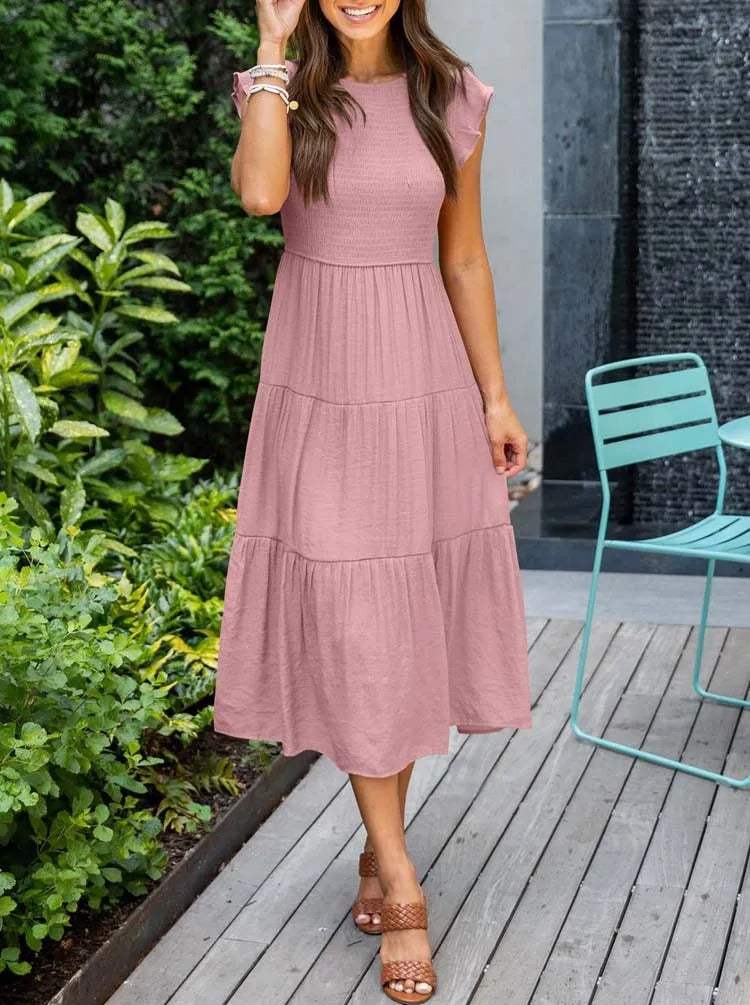 Robe Midi Avec Coupe Aérée Pour Femme | Idéale Pour Usage Quotidien Et Occasions