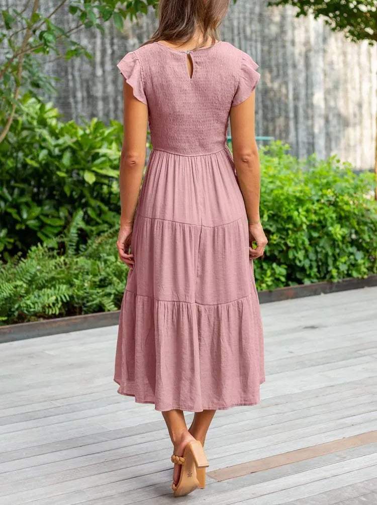 Robe Midi Avec Coupe Aérée Pour Femme | Idéale Pour Usage Quotidien Et Occasions