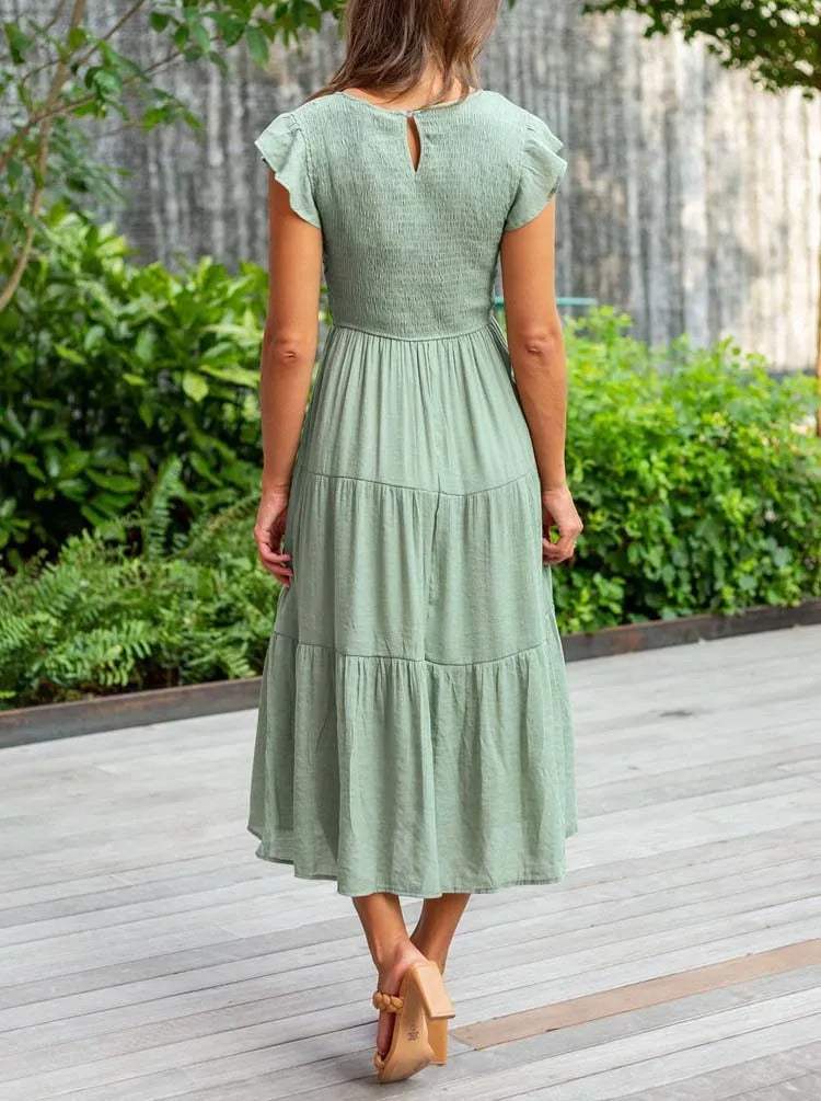 Robe Midi Avec Coupe Aérée Pour Femme | Idéale Pour Usage Quotidien Et Occasions
