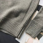 Pull en Maille Épaisse pour Hommes avec Coudières Contrastantes | Idéal pour l’Automne et l’Hiver