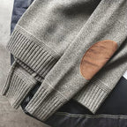 Pull en Maille Épaisse pour Hommes avec Coudières Contrastantes | Idéal pour l’Automne et l’Hiver