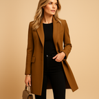 Trench-Coat Long Avec Coupe Ajustée Et Fermeture Boutonnée Pour Femmes | Idéal Pour La Mi-Saison