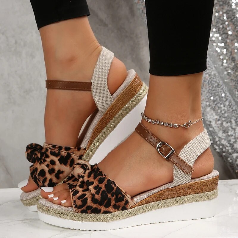 Sandales Plateforme À Design Compensé Avec Bride De Cheville Pour Femmes | Idéal Pour Saison Estivale Et Sorties Décontractées