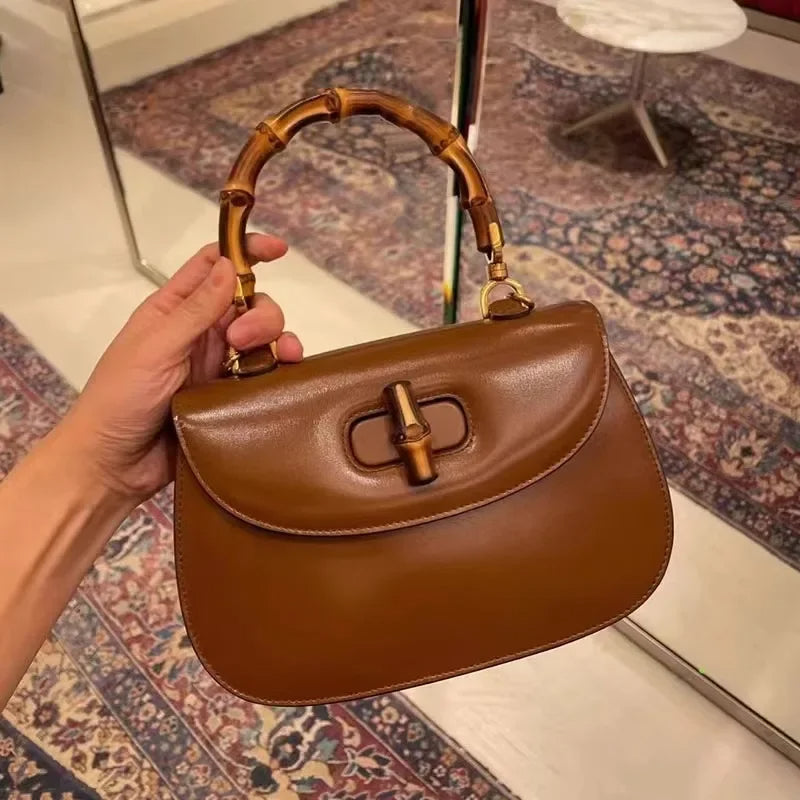Sac Structuré Avec Poignée Bambou Et Bandoulière Ajustable | Idéal Pour Usage Quotidien