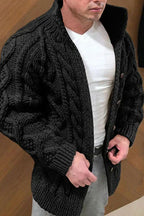 Cardigan Long avec Col Contrasté pour Homme | Idéal pour les Tenues Décontractées