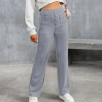 Pantalon Taille Haute à Jambe Large pour Femme | Idéal pour le Bureau et les Sorties