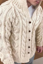 Cardigan Long avec Col Contrasté pour Homme | Idéal pour les Tenues Décontractées