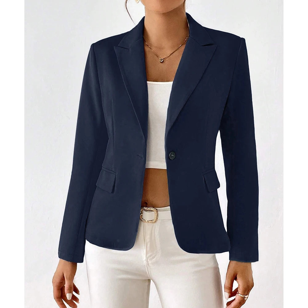 Blazer À Bouton Unique Avec Coupe Structurée Pour Femmes | Idéal Pour Le Travail Et Les Occasions Décontractées