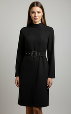 Robe Midi Style Manteau avec Ceinture pour Femme | Idéale pour Saison Froide et Tenues Quotidiennes