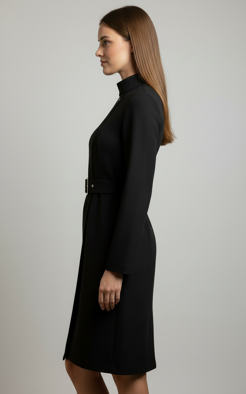 Robe Midi Style Manteau avec Ceinture pour Femme | Idéale pour Saison Froide et Tenues Quotidiennes