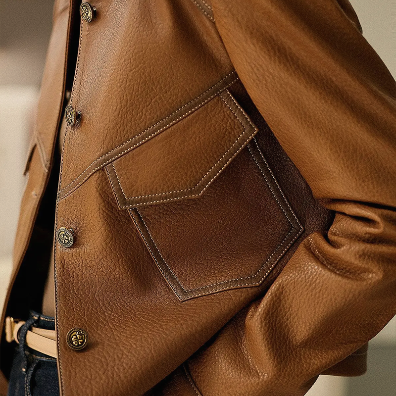 Veste Marron À Manches Longues Et Coupe Polyvalente Pour Femme | Idéale Pour Usage Quotidien