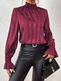 Blouse À Manches Longues Avec Design Plissé Pour Femme | Idéal Pour Les Occasions Quotidiennes Et Professionnelles